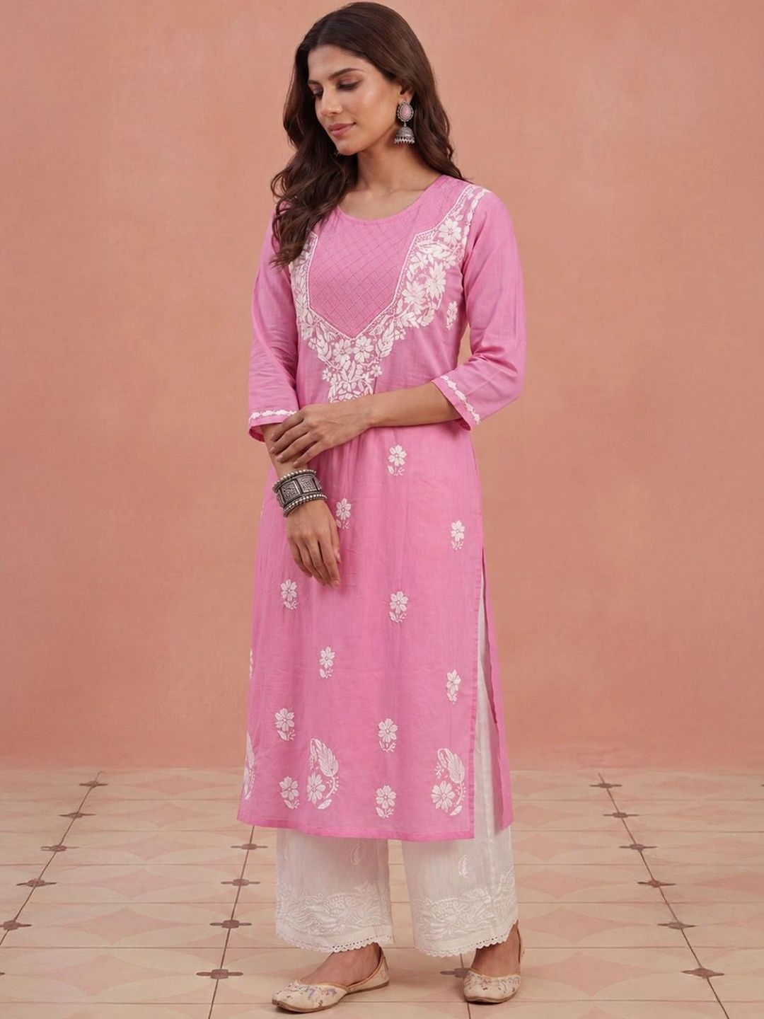 House of Chikankari Women Ethnic Motifs Embroidered Chikankari Kurta