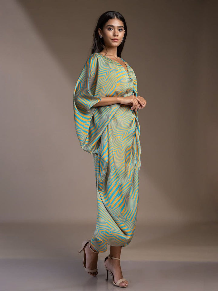 Mamicha Animal Print Georgette A-Line Midi Dress