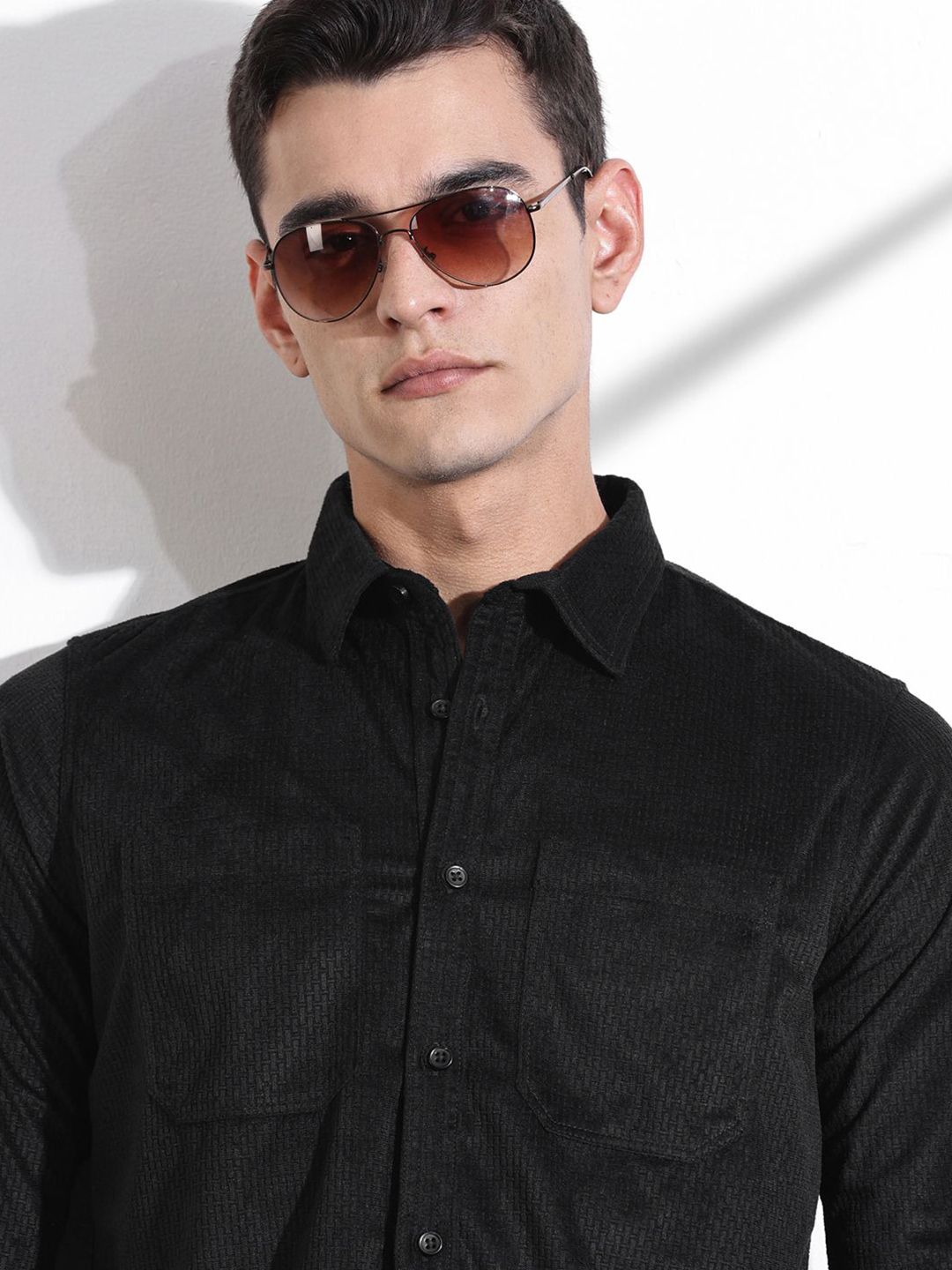 Thomas Scott Men Classic Slim Fit Opaque Casual Shirt