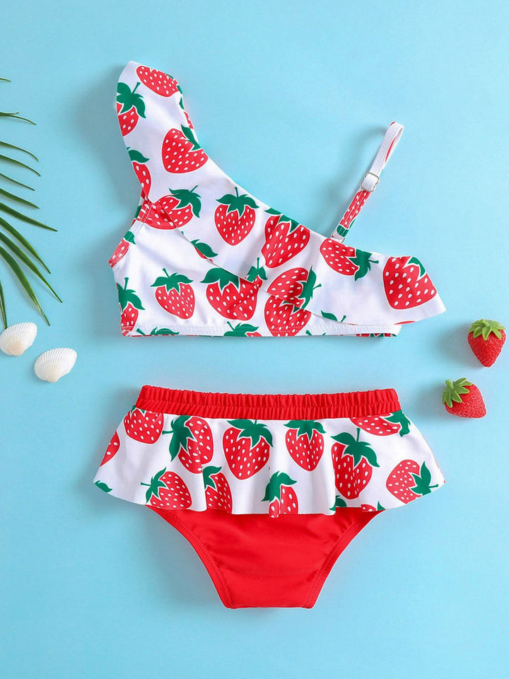 YK Girls Printed Sleeveless Swim Set