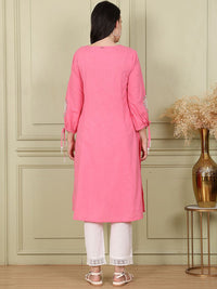 W Women Embroidered Flared Sleeves Thread Work Kurta