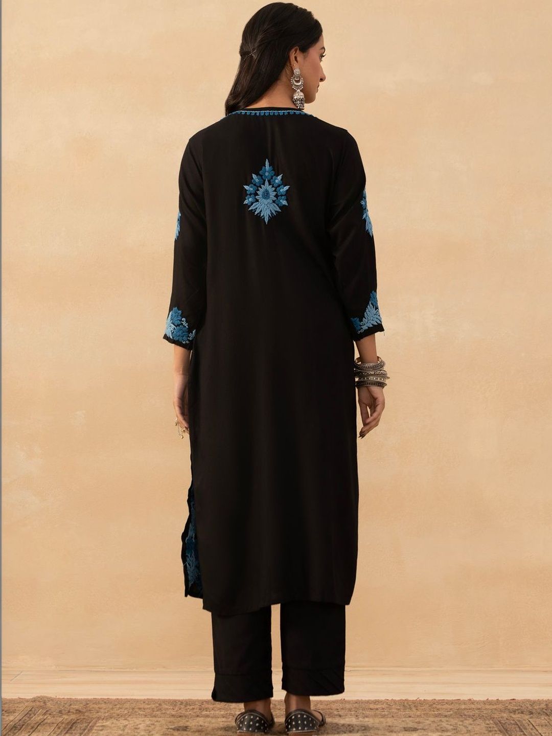 Rumah Wanita Chikankari Sulam Kurta Chikankari