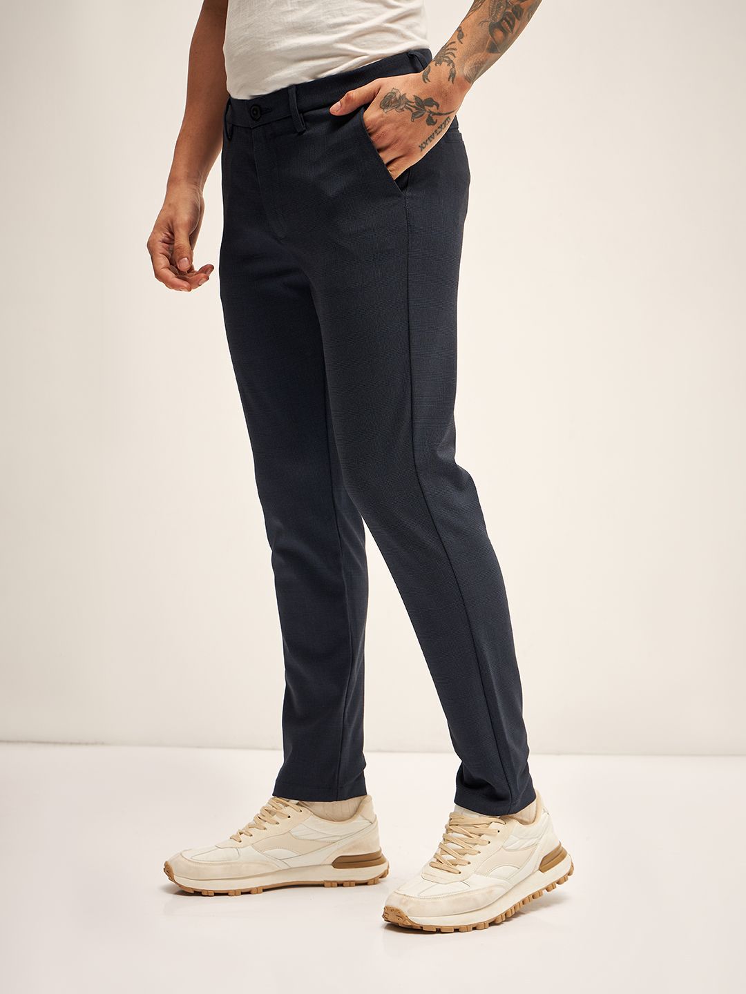 THE BEAR HOUSE Men Slim Fit Chinos Trousers