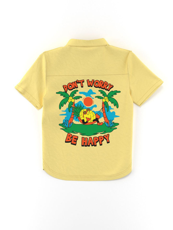 Nauti Nati Boys Graphic Printed Cotton Poplin Shirt With Shorts