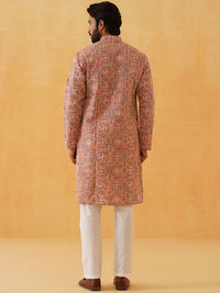 SOJANYA LUXE Floral Kashmiri Embroidered Sequinned Georgette Straight Kurta With Trousers