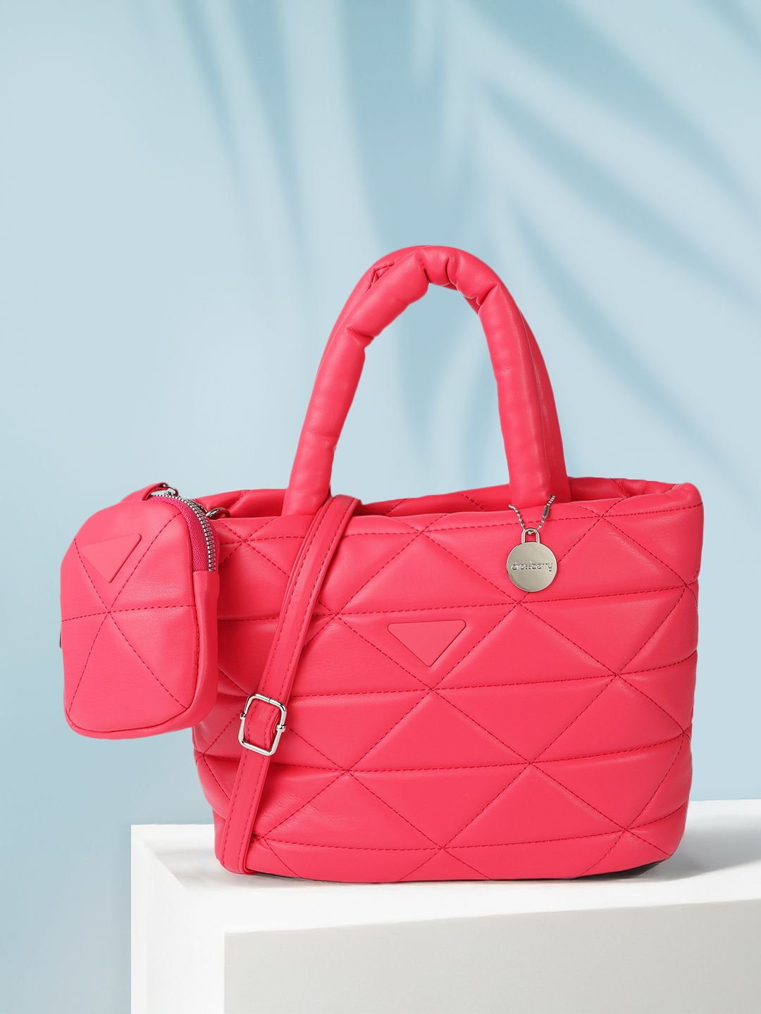 DressBerry Structured Quilted Handheld Bag with Pouch