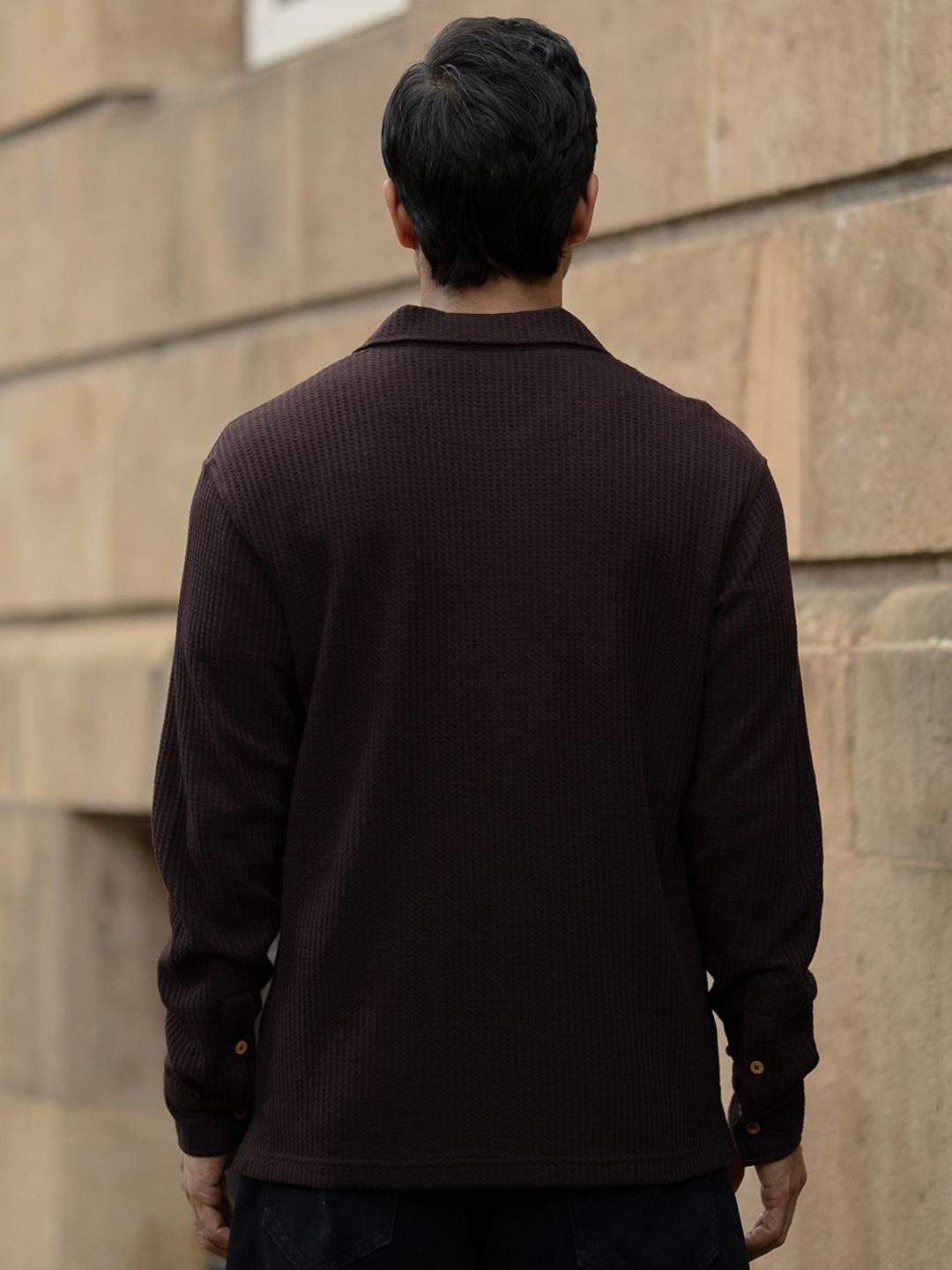 Powerlook Self Design Polo Collar T-shirt