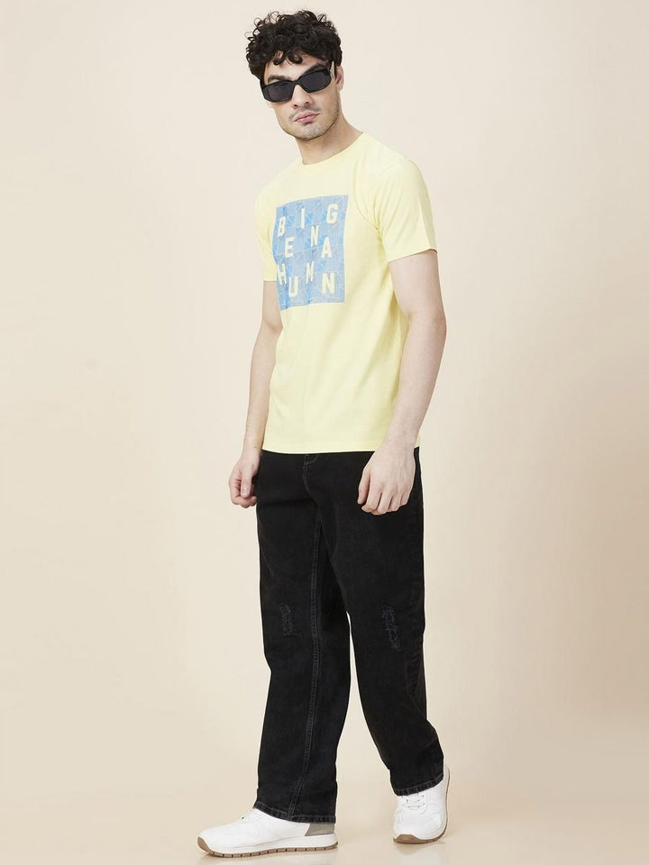 Being Human Men Typography Printed Round Neck Cotton Slim Fit T-shirt