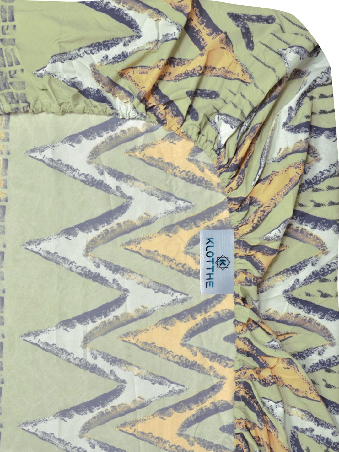 KLOTTHE Floral Cotton 300 TC Fitted King Fine Bedsheet with 2 Pillow Covers-2.50m x 2.25 m
