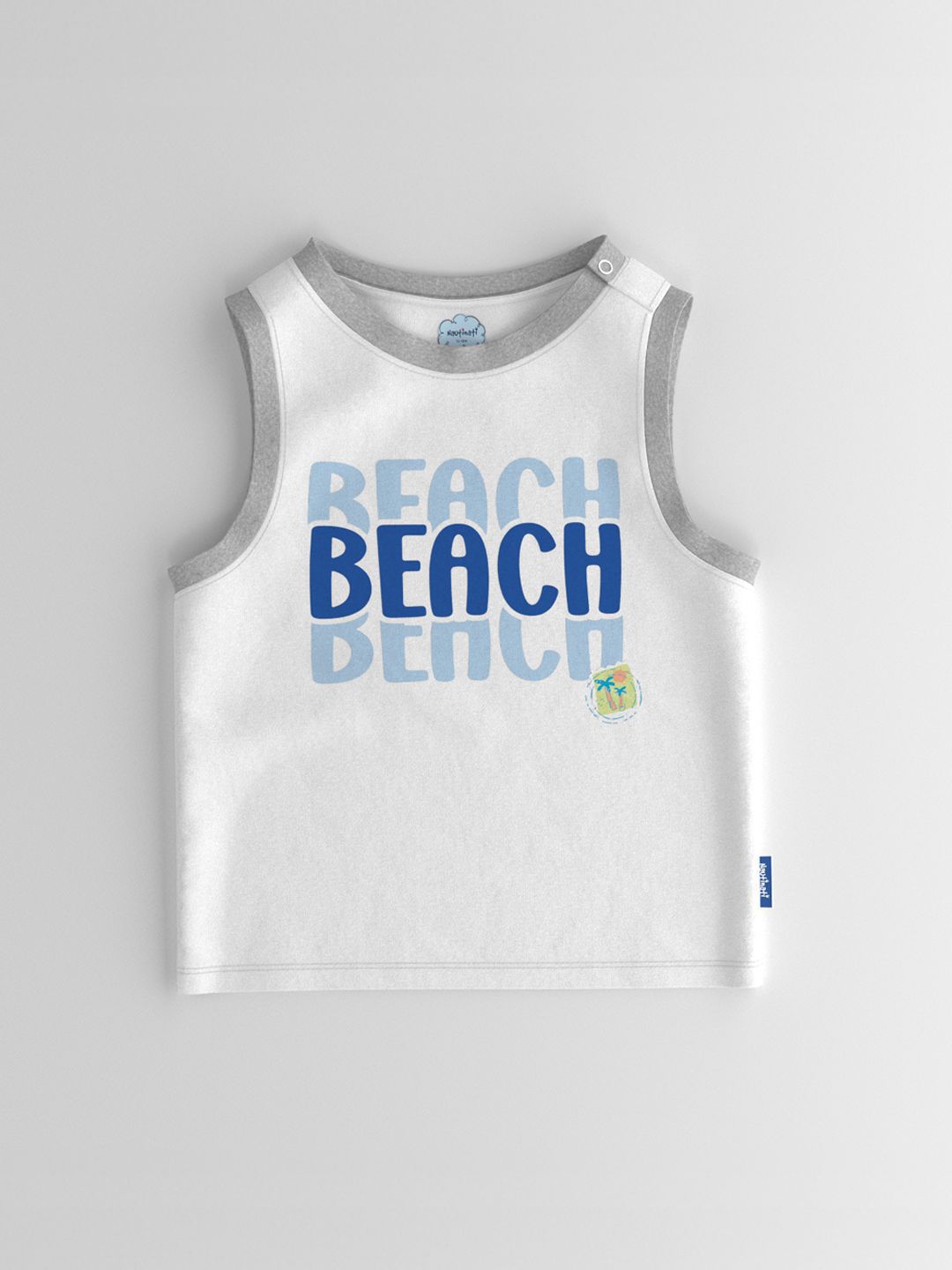 Nauti Nati Boys Graphic Printed Pure Cotton Sleeveless T-shirt With Shorts