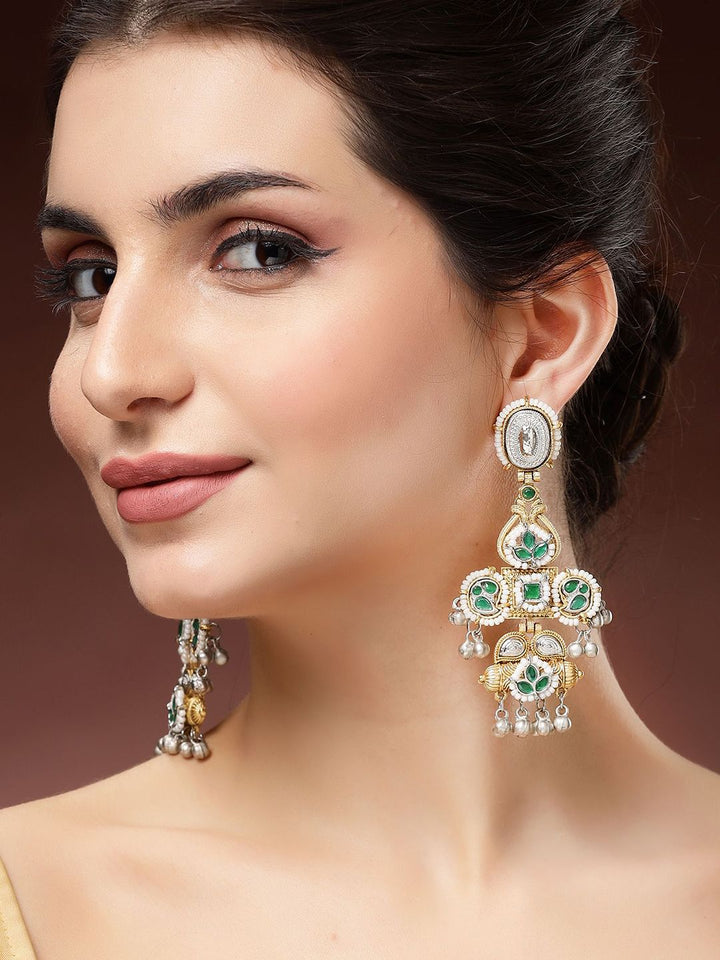 Karatcart Kundan Kundan Kundan Kundan & Anting-anting Drop Beaded