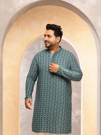 SOJANYA PLUS Embroidered Mandarin Collar Cotton Straight Kurta