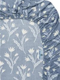 KLOTTHE Blue Floral Printed Dilengkapi 300 TC Blend King Cadar & 2 Sarung Bantal