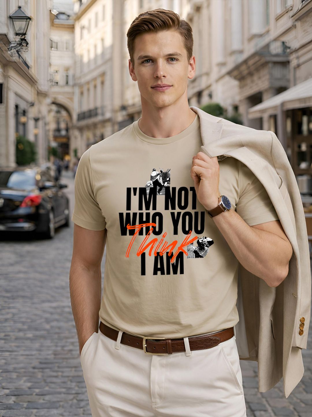 ADRO Men Typography Printed T-shirt