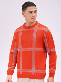 The Indian Garage Co Men Checked Pullover Sweater