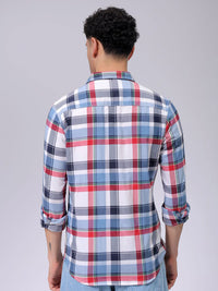 The Indian Garage Co Men Spread Collar Tartan Checked Cotton Slim Fit Casual Shirt