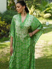 Rumah Chikankari Wanita Bercetak Chikankari Crepe Kaftan Kurta