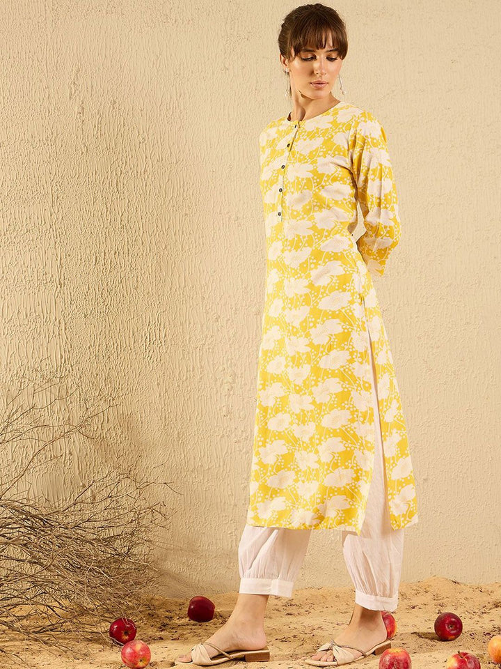 Indo Era Women Yoke Design Flared Sleeves Kurta