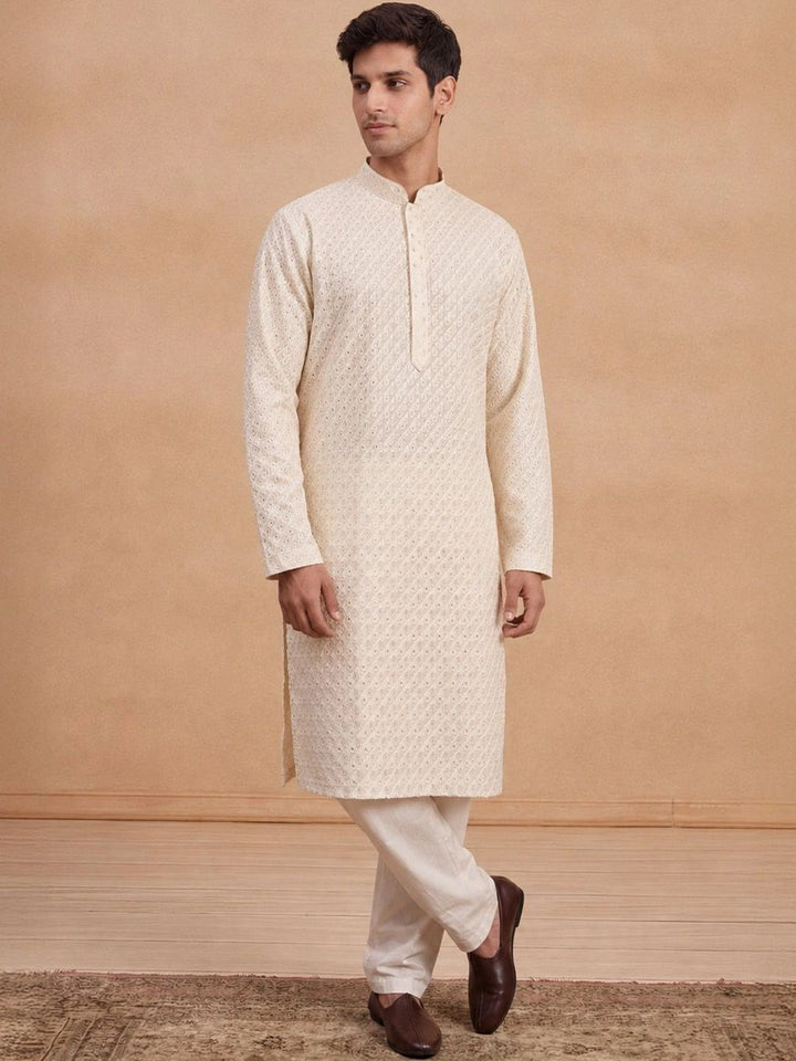Rumah Chikankari Lelaki Sulam Kurta Chikankari