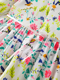 Nauti Nati Girls Floral Printed Knee Length Dress