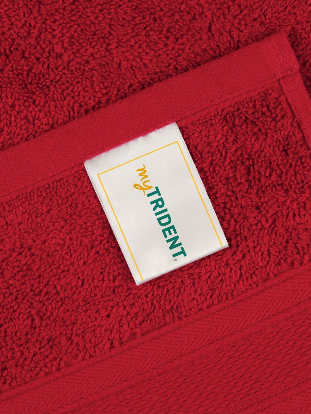MYTRIDENT Red Cotton 500 GSM Bath Towel