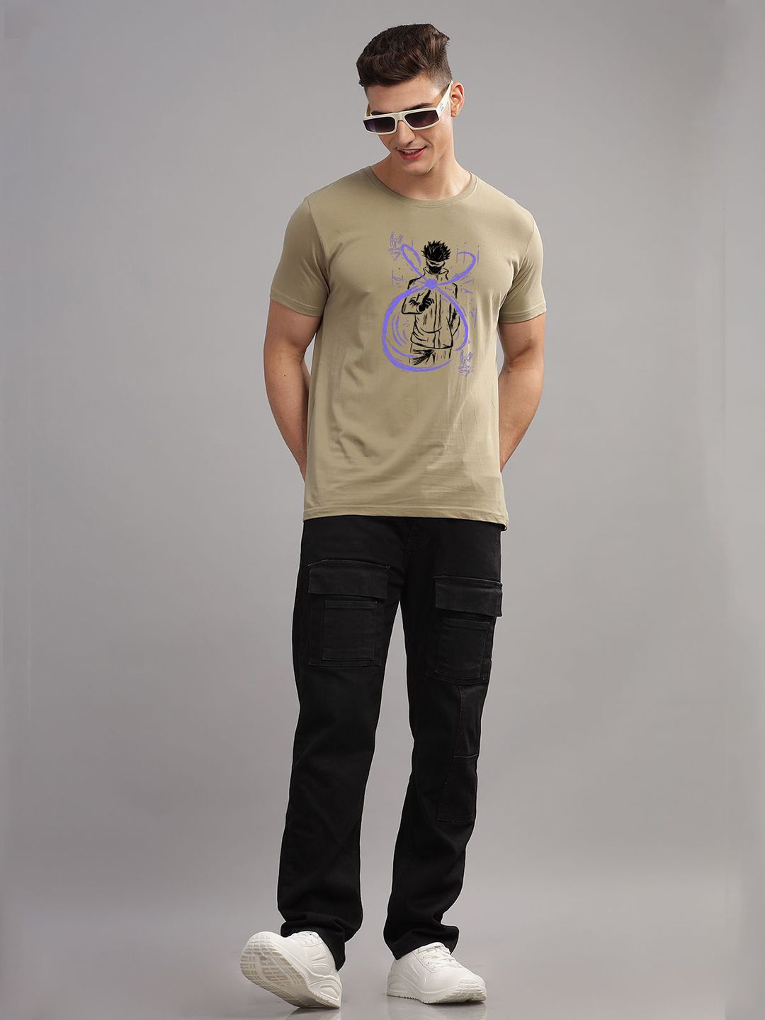 ADRO Men Graphic Printed Round Neck Cotton T-Shirt