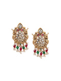 PANASH 22CT Gold Plated Cubic Zirconia Studded Drop Earrings