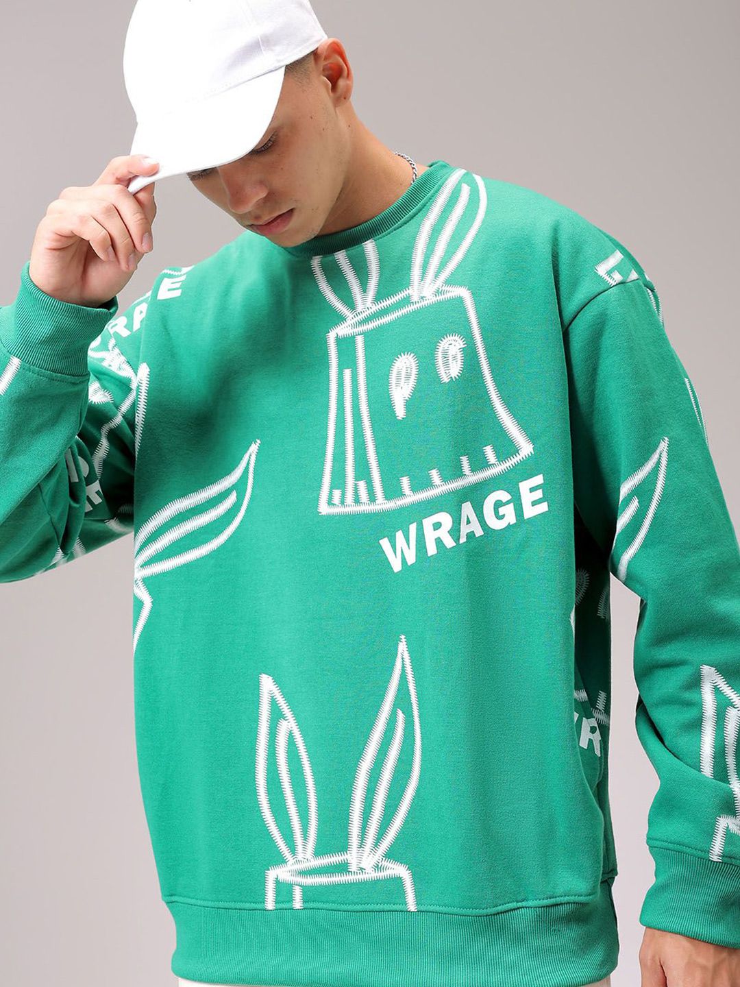 The Indian Garage Co Men Printed Round Neck Long Sleeves Pullover Sweatshirt