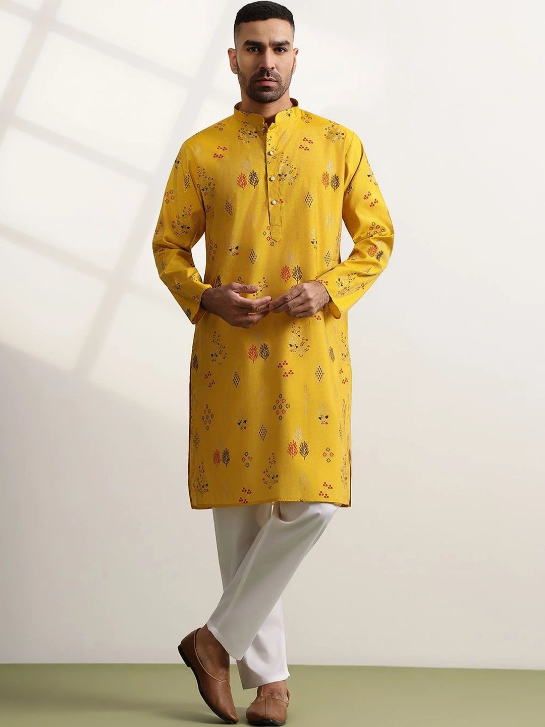 Anouk Men Printed Regular Kurta with Trousers