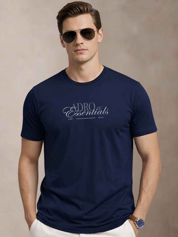 T-shirt Bercetak Logo Jenama ADRO Lelaki