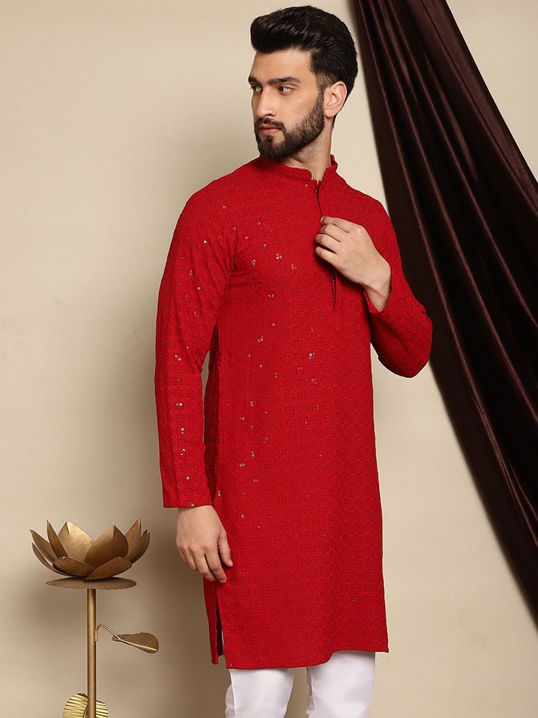 Anouk Tenun Sulam Rekaan Benang Kerja Kapas Pathani Kurta