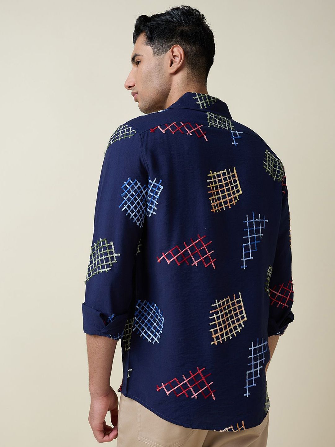 Thomas Scott Men Embroidered Regular Fit Casual Shirt