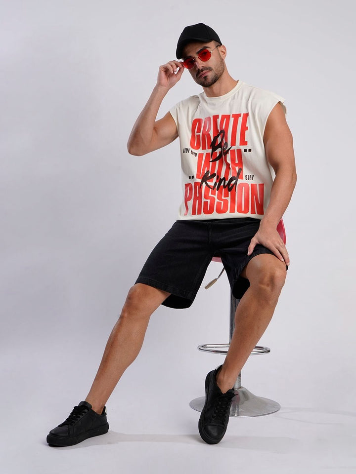 Bene Kleed Men Typography Printed Extended Sleeves T-shirt