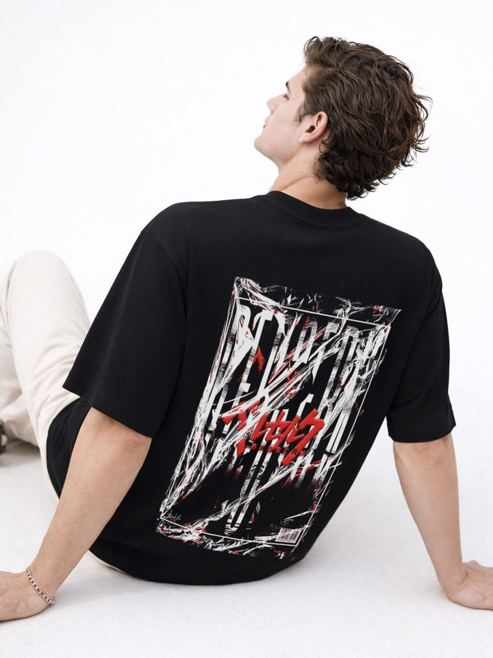 ADRO Men Printed Drop-Shoulder Sleeves T-shirt