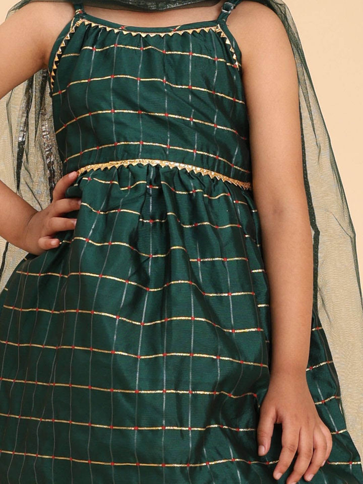 Cutiekins Girls Regular Gotta Patti Kurta with Dhoti Pants