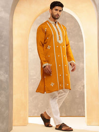 Anouk Men Floral Embroidered Regular Kurta with Pyjamas