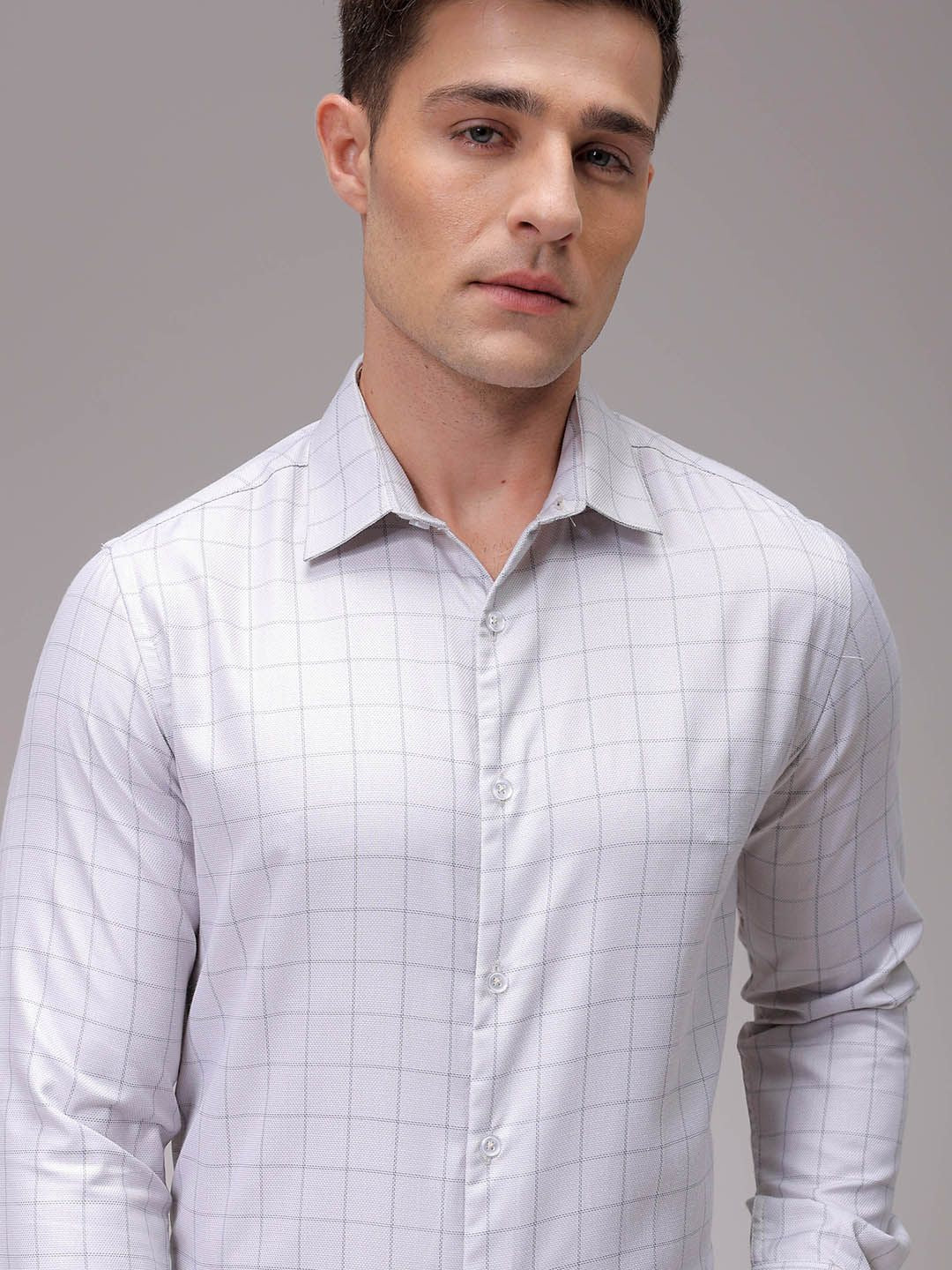 The Indian Garage Co. X Luxe Men Slim Fit Opaque Checked Formal Shirt