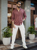 Powerlook Men Cuban Collar Textured Regular Fit Casual Shirt