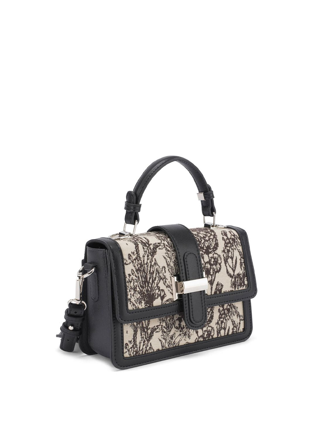 Lino Perros Satchel Struktur Bercetak Floral