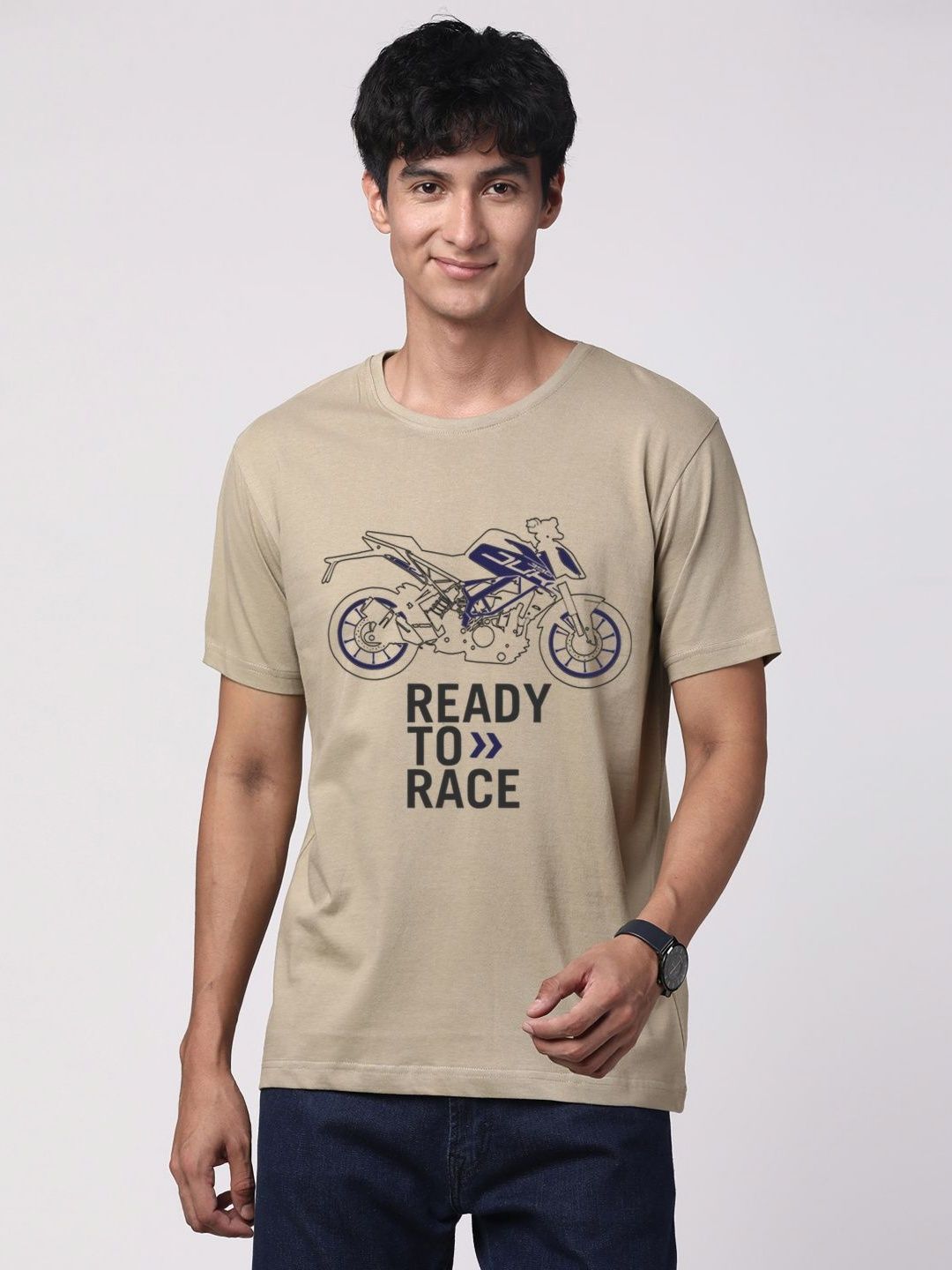 ADRO Men Graphic Printed Round Neck Cotton T-shirt