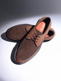 MONKSTORY Brown & Tan Atelier 1860 Dual Tone Derby Lace-Ups