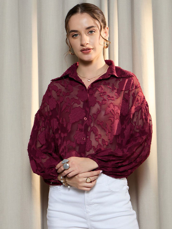 Berrylush Floral Shirt Style Top