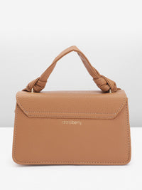 DressBerry Brand Logo Embossed Textured Satchel