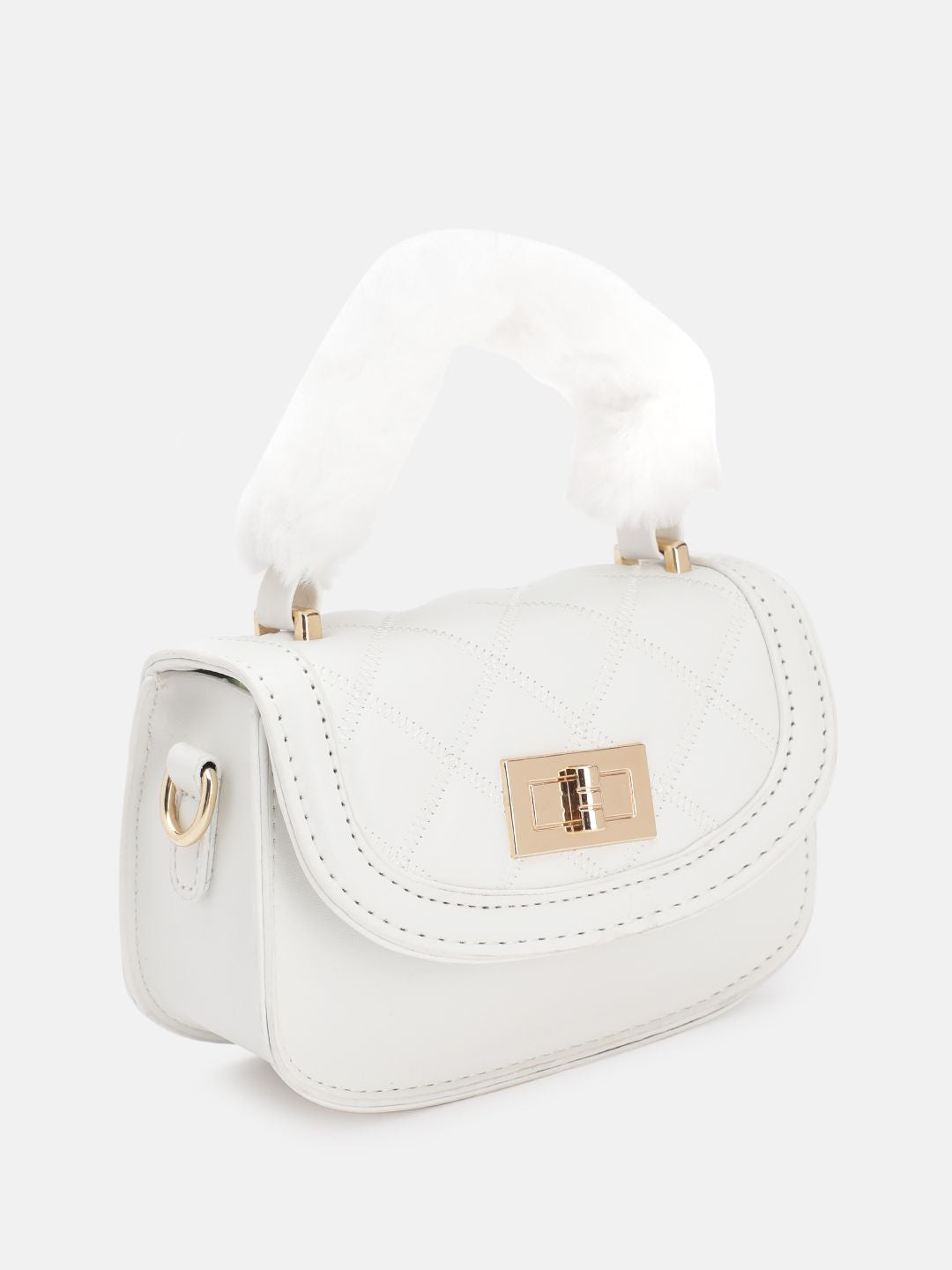 DressBerry Structured Satchel with Quilted Detail