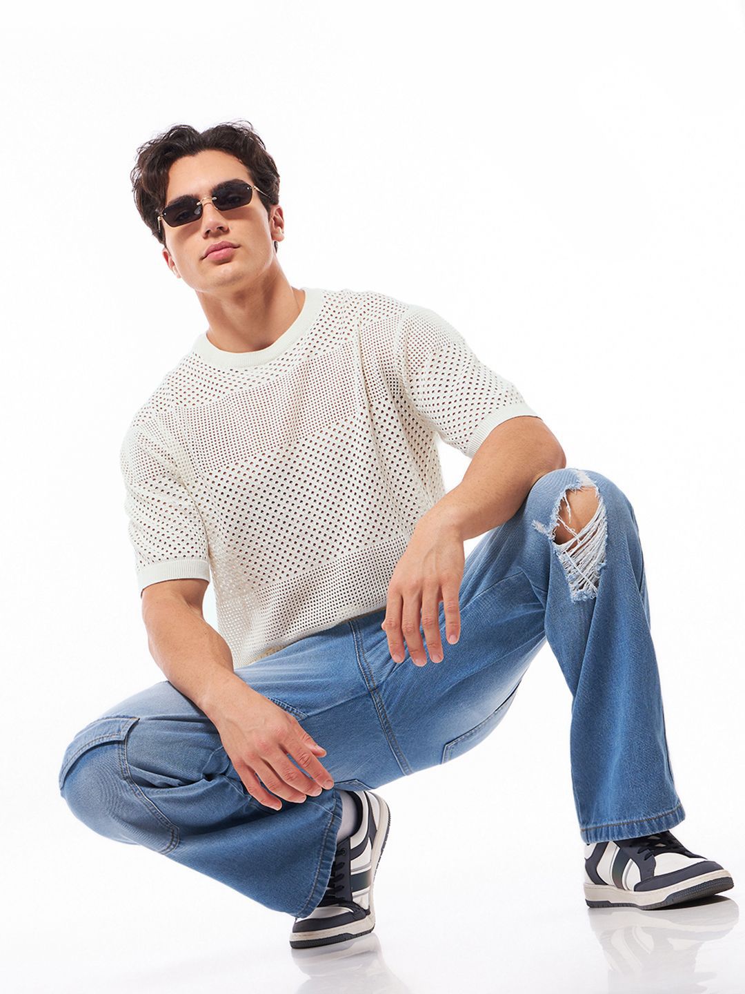 Bewakoof Pure Cotton Gardenia Regular Fit Flatknit T-shirt