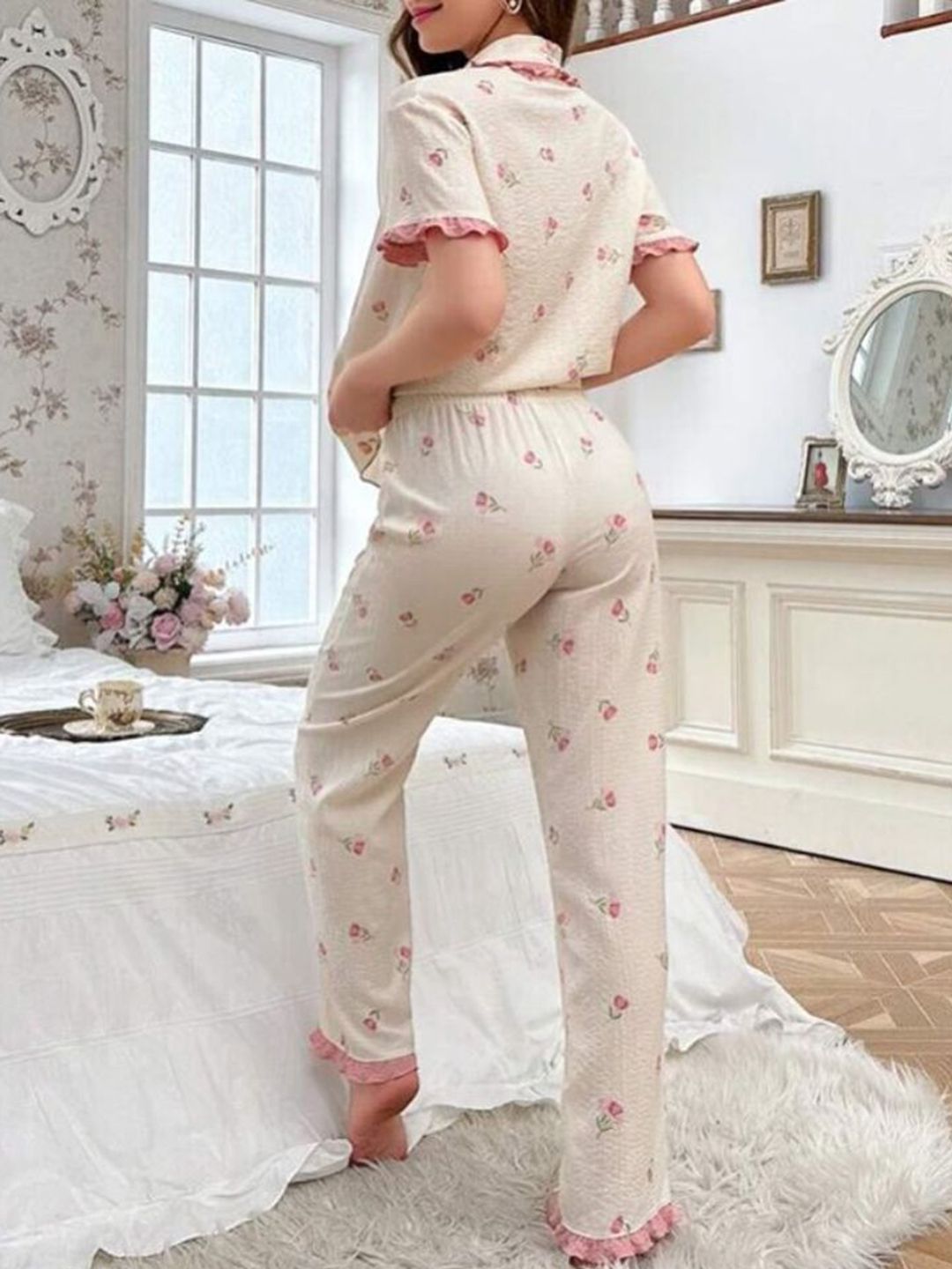 DressBerry Women Floral Printed Shirt Night suit