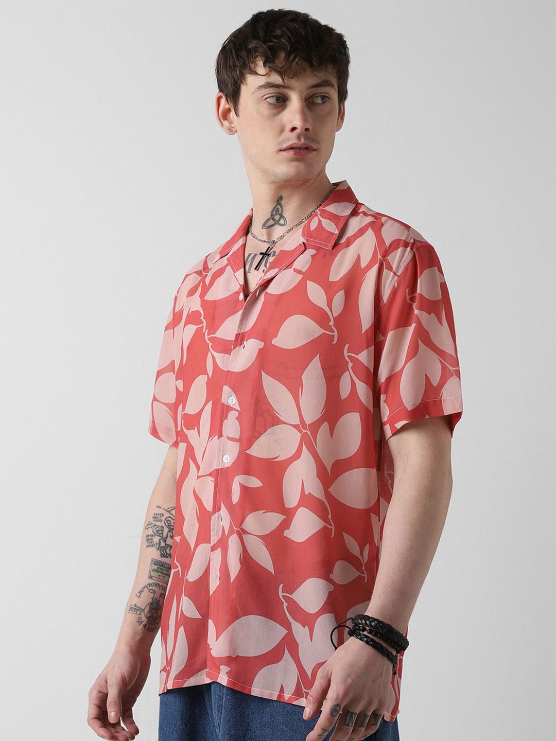 VASTRADO Men Classic Floral Printed Oversized Casual Shirt