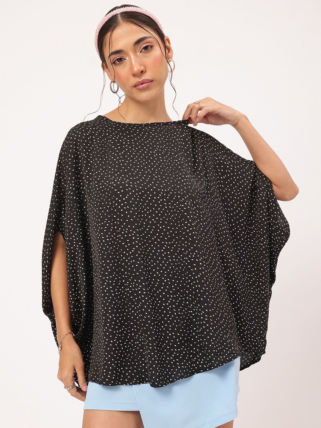 DressBerry Easy Flow Ditsy Polka Batwing Top