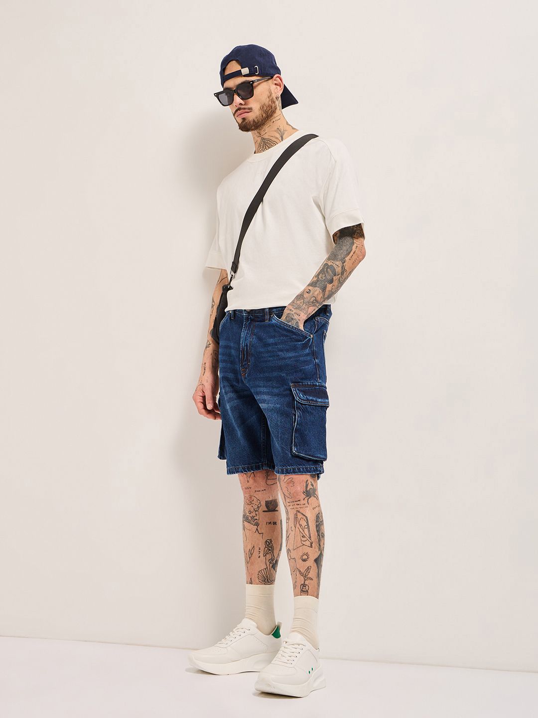 THE BEAR HOUSE Men Loose Fit Outdoor Denim Shorts