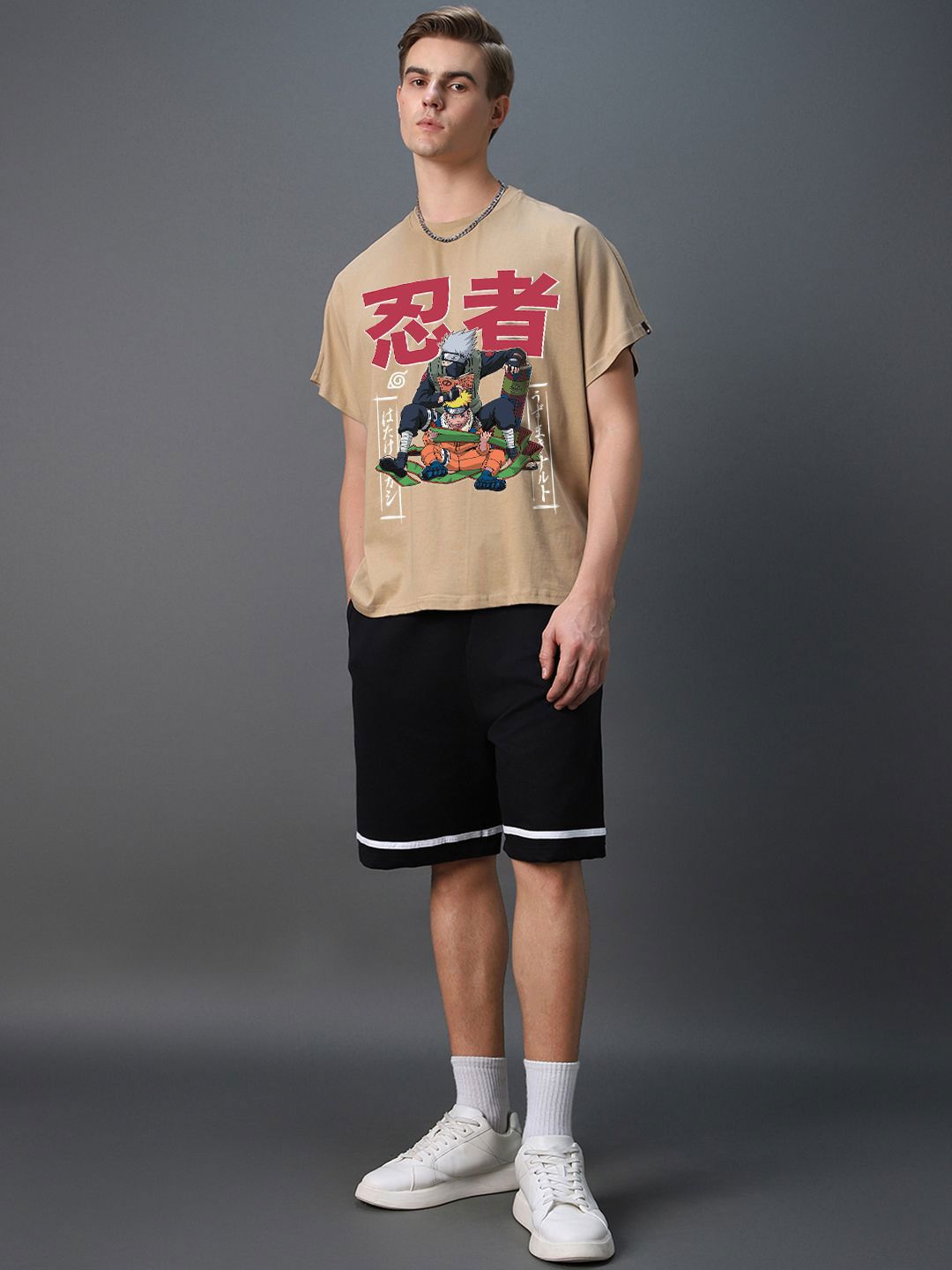 Bewakoof Men Graphic Printed Round Neck Pure Cotton Oversized T-shirt